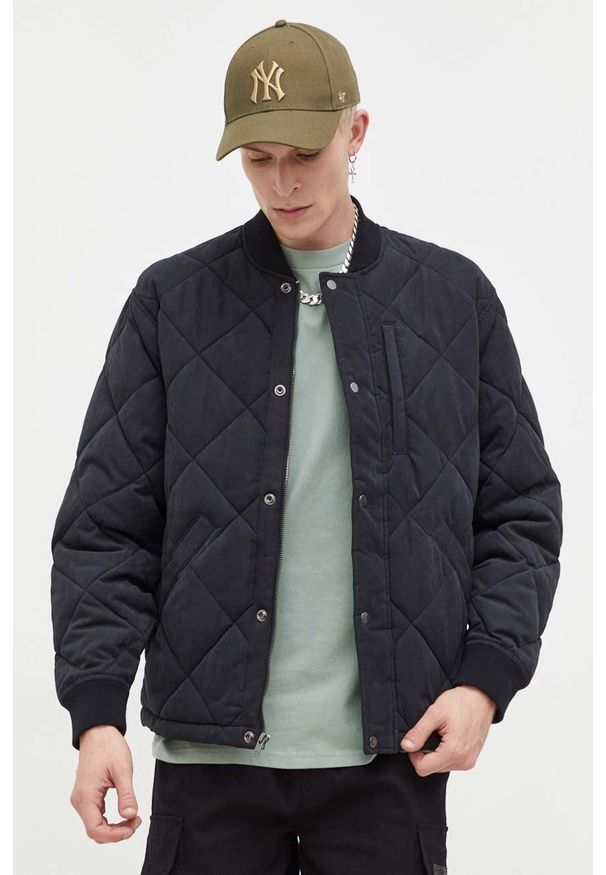 Abercrombie & Fitch kurtka męska kolor czarny przejściowa oversize. Kolor: czarny. Materiał: poliester
