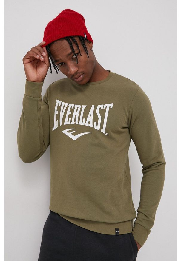 EVERLAST - Everlast Bluza męska kolor zielony z nadrukiem. Okazja: na co dzień. Kolor: zielony. Wzór: nadruk. Styl: casual