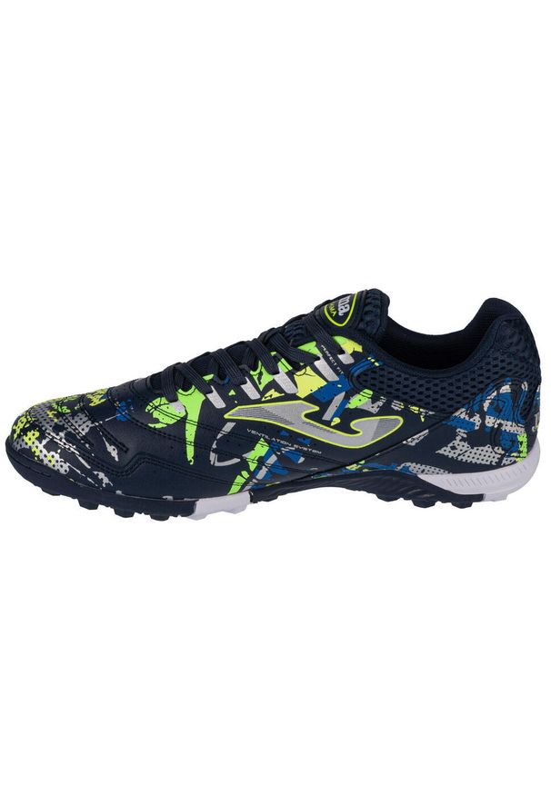 Buty piłkarskie męskie Joma Maxima. Kolor: wielokolorowy, niebieski, zielony. Materiał: materiał, syntetyk. Szerokość cholewki: normalna. Sport: piłka nożna
