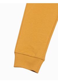 Ombre Clothing - Spodnie męskie dresowe joggery P952 - musztardowe - XXL. Kolor: żółty. Materiał: dresówka #7