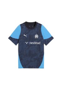 Puma - Młodzieżowa koszulka treningowa Olympique Marsylia PUMA New Navy Bleu Azur Blue. Kolor: niebieski. Sport: piłka nożna