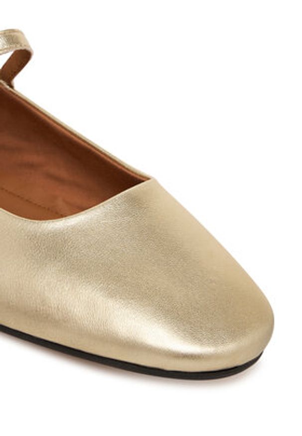 TOMMY HILFIGER - Tommy Hilfiger Baleriny Hilfiger Gold Ballerinas FW0FW09320 Złoty. Kolor: złoty. Materiał: skóra