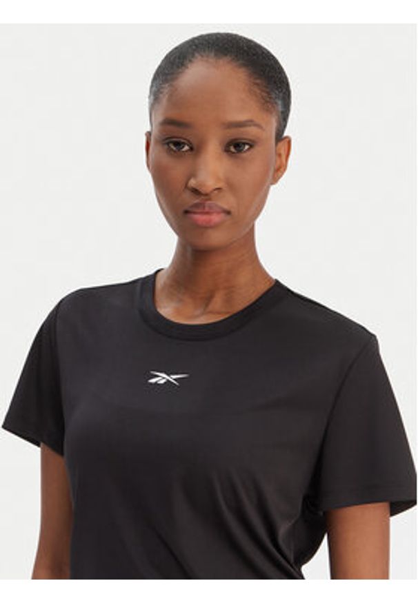 Reebok T-Shirt Essential RK25608CCW Czarny Regular Fit. Kolor: czarny. Materiał: syntetyk
