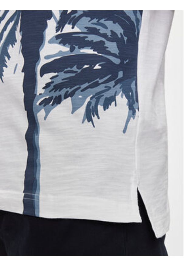 TOMMY HILFIGER - Tommy Hilfiger Polo Palm Print MW0MW34758 Biały Regular Fit. Typ kołnierza: polo. Kolor: biały. Materiał: bawełna. Wzór: nadruk