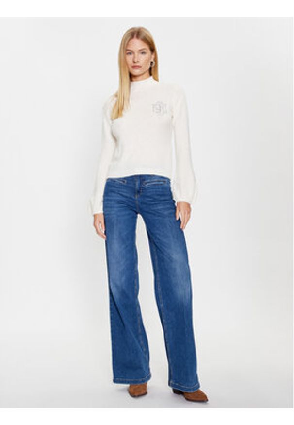 Liu Jo Sweter CF3261 MA86N Écru Regular Fit. Materiał: syntetyk