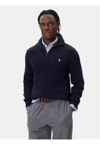 Polo Ralph Lauren Sweter 710974167001 Granatowy Regular Fit. Typ kołnierza: polo. Kolor: niebieski. Materiał: bawełna