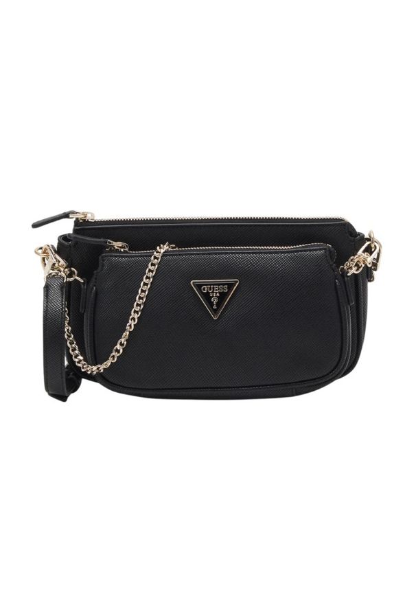 Guess - GUESS Czarna damska torebka 2 w 1 Noelle. Kolor: czarny. Materiał: skórzane
