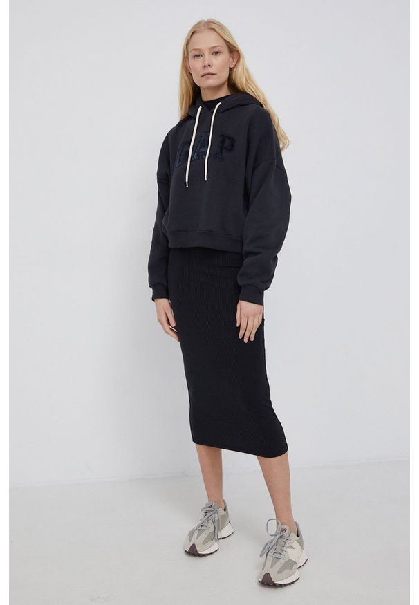 G-Star RAW - G-Star Raw Sukienka kolor czarny midi dopasowana. Kolor: czarny. Materiał: włókno, poliester, dzianina, materiał. Długość rękawa: raglanowy rękaw. Wzór: gładki. Typ sukienki: dopasowane. Długość: midi