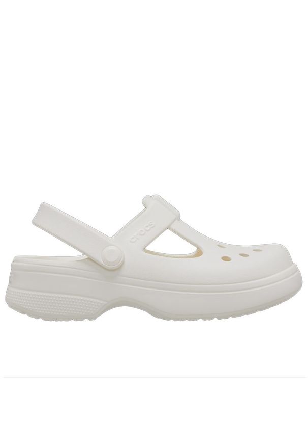 Klapki młodzieżowe Crocs Classic Mary Jane Clog 210615-0WV - białe. Kolor: biały. Materiał: materiał. Obcas: na platformie. Styl: młodzieżowy