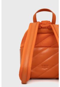 Pinko plecak damski kolor pomarańczowy mały gładki. Kolor: pomarańczowy. Wzór: gładki #4