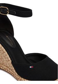 TOMMY HILFIGER - Tommy Hilfiger Espadryle Flag High Wedge Espad Closed Toe FW0FW09225 Czarny. Kolor: czarny. Materiał: materiał #3