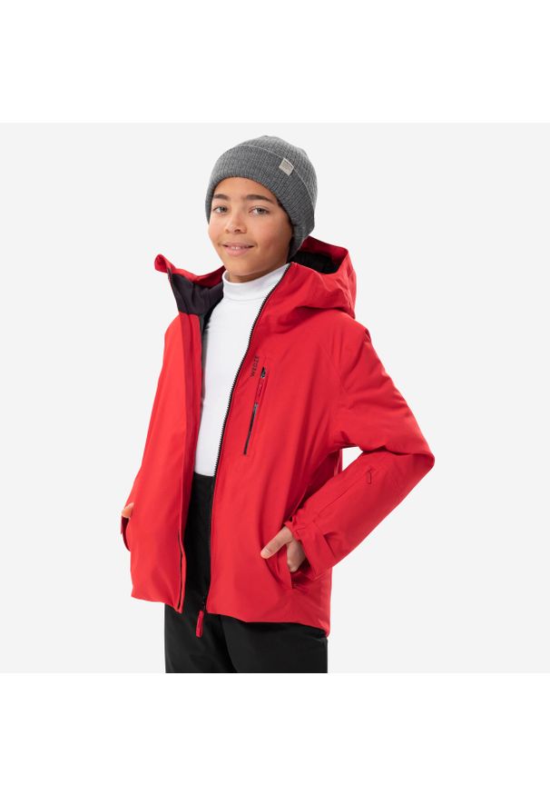 WEDZE - Kurtka narciarska dla dzieci Wedze 500. Kolor: czerwony. Materiał: tkanina. Sezon: zima. Sport: narciarstwo