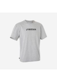 T-shirt TS500, krótki rękaw, gruba bawełna szary melanż. Decathlon Skateboarding. Kolor: szary, wielokolorowy, czarny. Materiał: tkanina, elastan, prążkowany, bawełna, materiał. Długość rękawa: krótki rękaw. Długość: krótkie. Wzór: melanż. Sport: skateboard #1