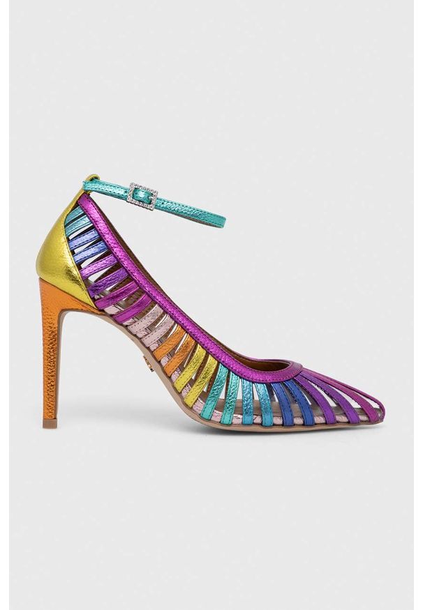 Kurt Geiger London szpilki skórzane Pierra Court 9798169109. Zapięcie: klamry. Materiał: skóra. Obcas: na szpilce. Wysokość obcasa: średni