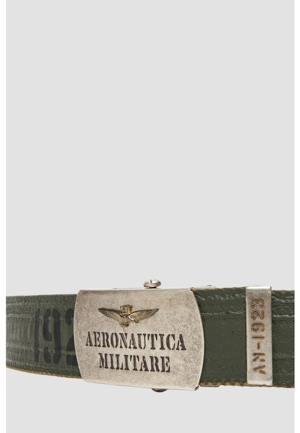 Aeronautica Militare - AERONAUTICA MILITARE Zielony bawełniany męski pasek, Rozmiar S. Kolor: zielony. Materiał: bawełna. Styl: casual, sportowy