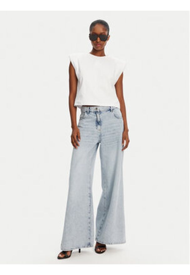 Patrizia Pepe T-Shirt 2M4443/J289-W103 Biały Regular Fit. Kolor: biały. Materiał: bawełna