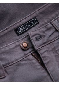 Ombre Clothing - Jeansowe spodnie męskie bez przetarć SLIM FIT - grafitowe V5 OM-PADP-0148 - XXL. Okazja: na co dzień. Kolor: szary. Materiał: jeans. Wzór: gładki. Styl: casual, elegancki, sportowy #4