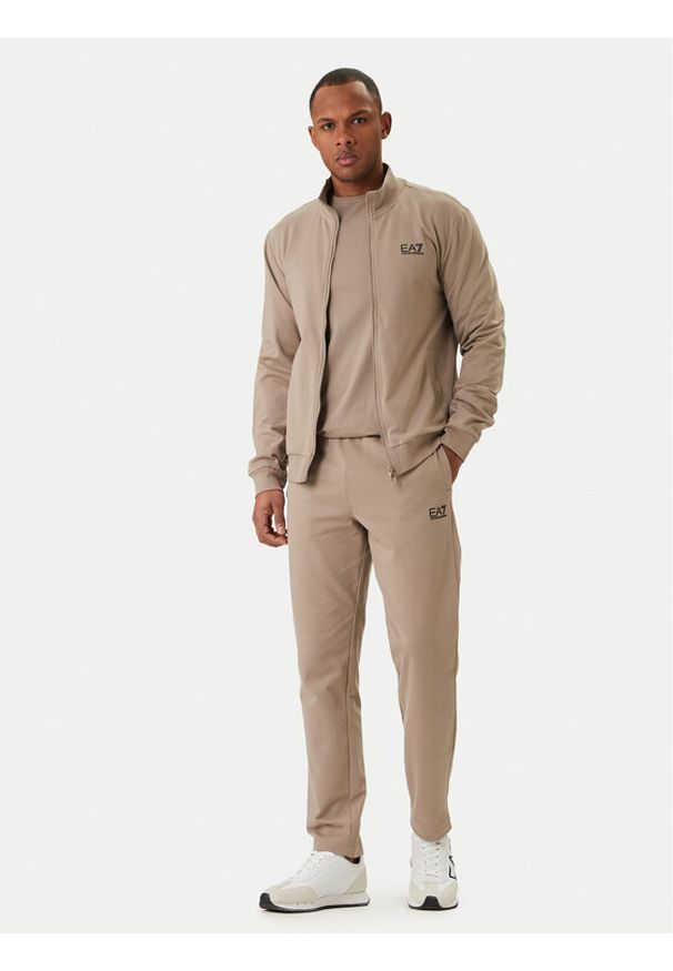 EA7 Emporio Armani Dres 8NPV61 PJVRZ U6167 Beżowy Regular Fit. Kolor: beżowy. Materiał: bawełna