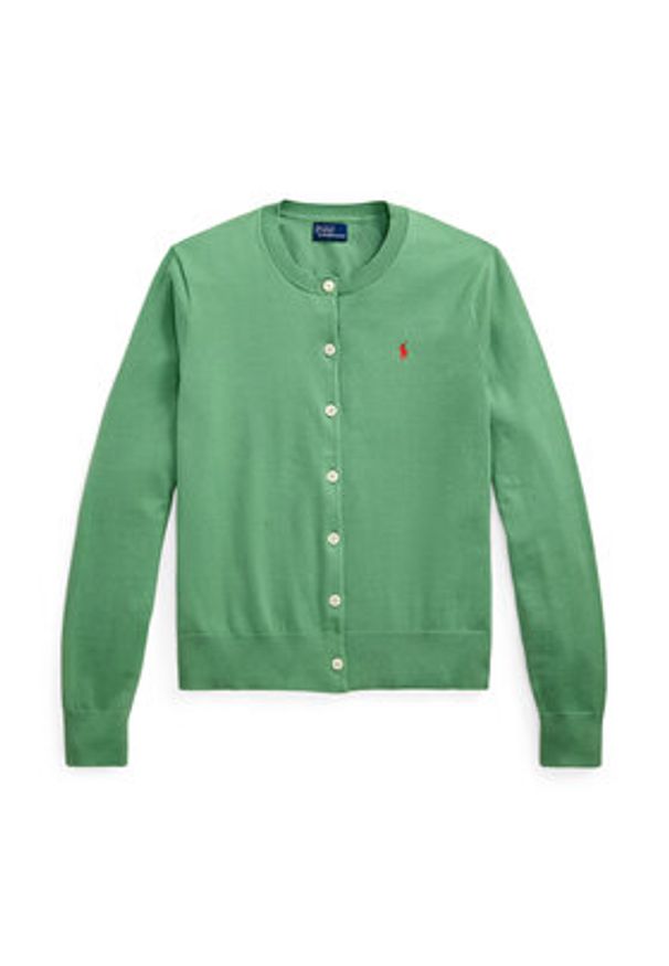 Polo Ralph Lauren Kardigan 211891672027 Zielony Regular Fit. Typ kołnierza: polo. Kolor: zielony. Materiał: bawełna