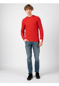 Antony Morato Sweter | MMSW01218-YA500071 | Mężczyzna | Czerwony. Okazja: na co dzień. Kolor: czerwony. Materiał: poliamid, wełna, elastan, moher, akryl. Wzór: aplikacja, ze splotem. Styl: casual