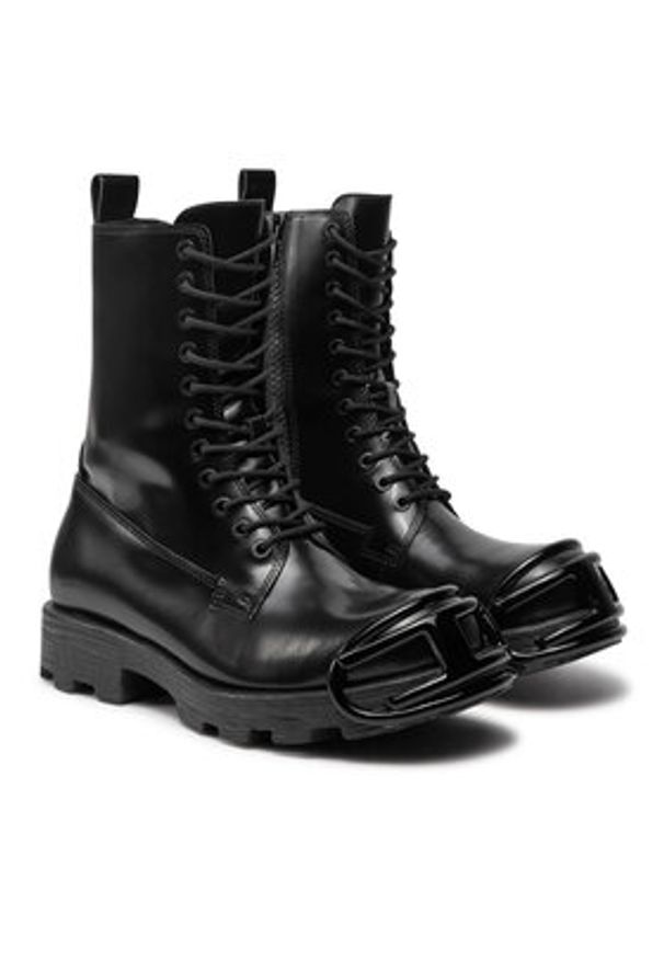 Diesel Trapery D-Hammer-Combat Y03455P4471 Czarny. Kolor: czarny. Materiał: lakier, skóra
