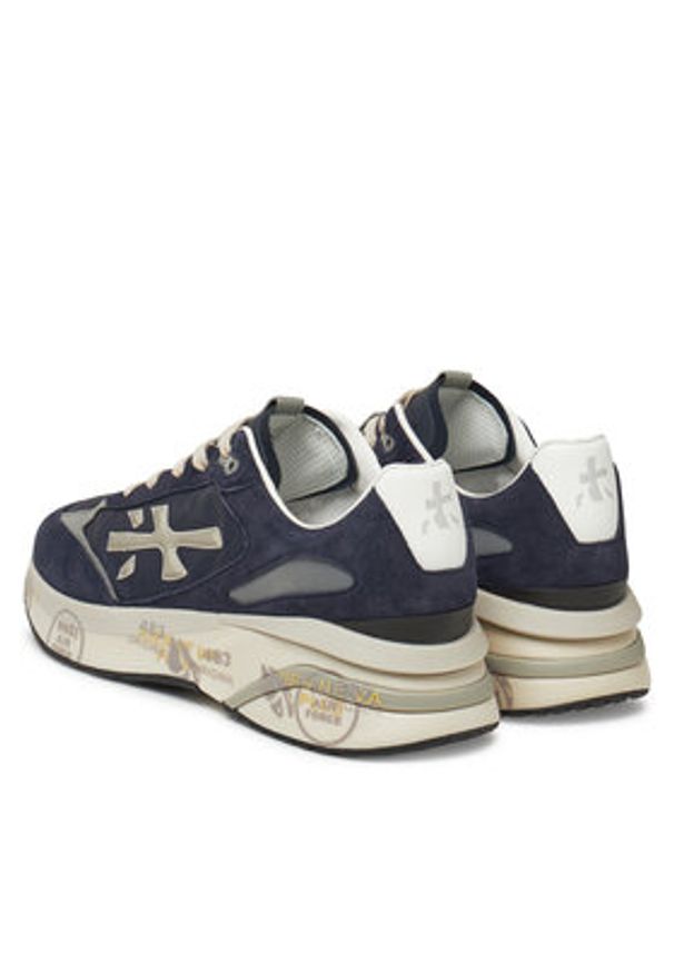 Premiata Sneakersy MOERUN VAR 7306 Granatowy. Kolor: niebieski. Materiał: zamsz, skóra