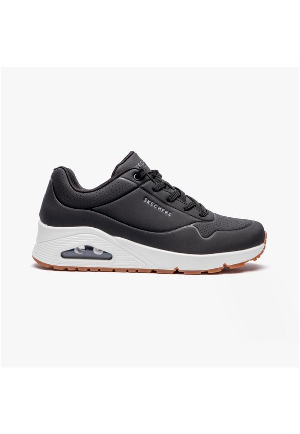 skechers - Buty na co dzień damskie SKECHERS UNO STAND ON AIR eko skóra. Okazja: na co dzień. Kolor: czarny. Materiał: skóra. Model: Skechers Sport. Sport: bieganie
