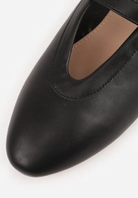 Renee - Czarne Balerinki Vices w Stylu Mary Jane z Klamerką i Skórzaną Wkładką Dimaline. Okazja: na co dzień, na imprezę. Zapięcie: klamry. Kolor: czarny. Materiał: skóra. Styl: casual, elegancki #5