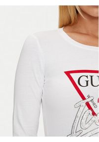 Guess Bluzka Icon W4YI33 I3Z14 Biały Slim Fit. Kolor: biały. Materiał: bawełna