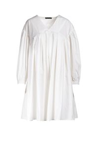 Born2be - Biała Sukienka Monaghan. Kolor: biały. Materiał: bawełna. Wzór: gładki. Sezon: lato. Typ sukienki: rozkloszowane, trapezowe, oversize. Długość: midi #3