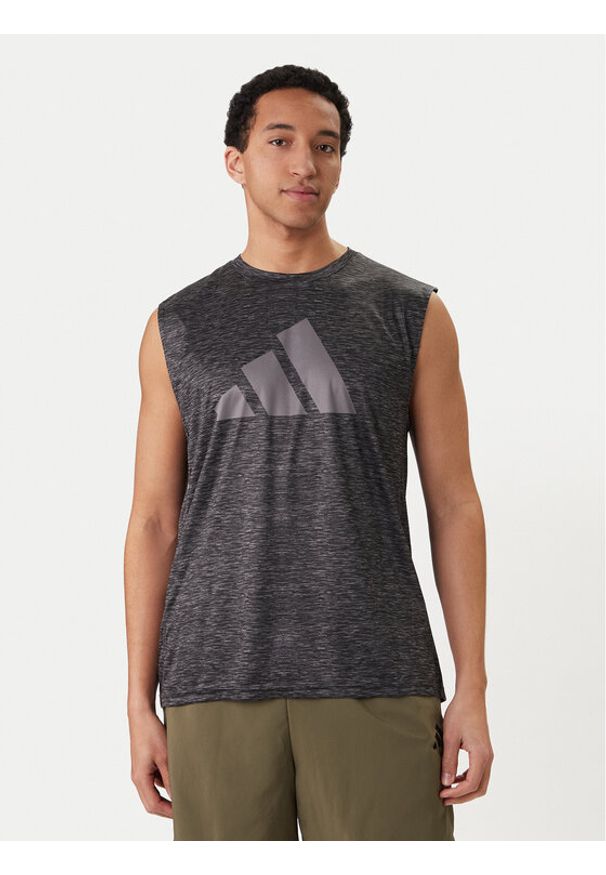 Adidas - adidas Koszulka techniczna Workout Essentials Brandlove KA5545 Szary Regular Fit. Kolor: szary. Materiał: syntetyk