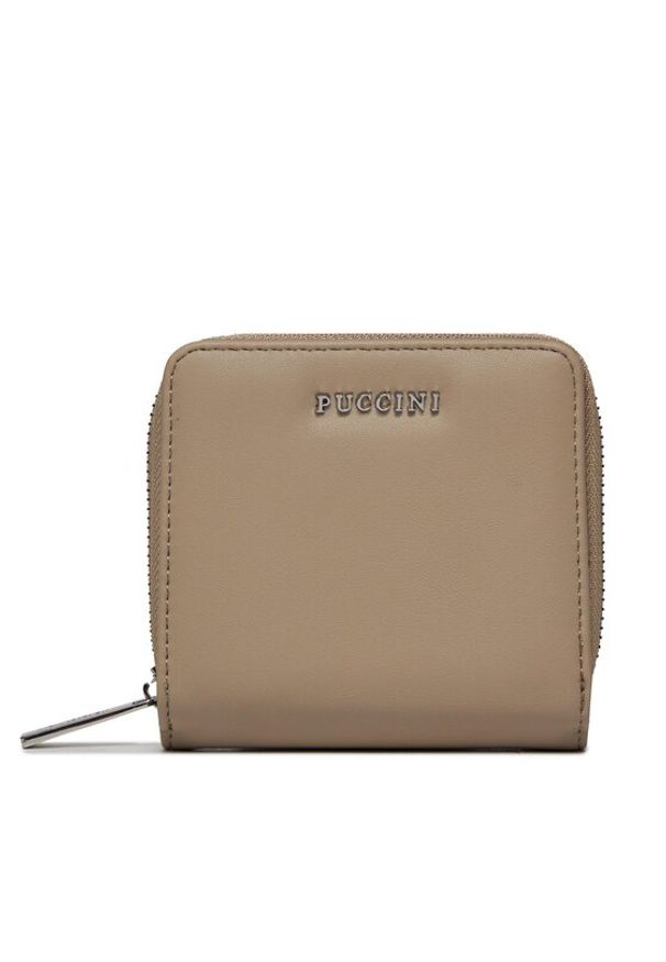 Puccini Duży Portfel Damski BLP836A Beżowy. Kolor: beżowy. Materiał: skóra
