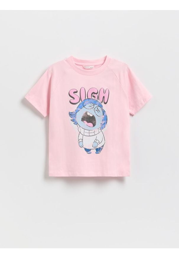 Reserved - Bawełniany t-shirt Disney - pastelowy róż. Kolor: różowy. Materiał: bawełna. Wzór: motyw z bajki