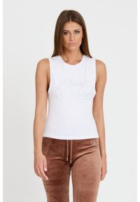 Juicy Couture - JUICY COUTURE Biały damski top Juicy Script Tank, Rozmiar M. Kolor: biały #1
