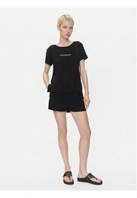 Emporio Armani T-Shirt EW000780 AF12192 UC001 Czarny Regular Fit. Kolor: czarny. Materiał: wiskoza #3
