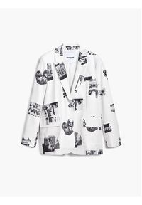 Desigual Marynarka 25SWEW15 Biały Regular Fit. Kolor: biały. Materiał: syntetyk #3