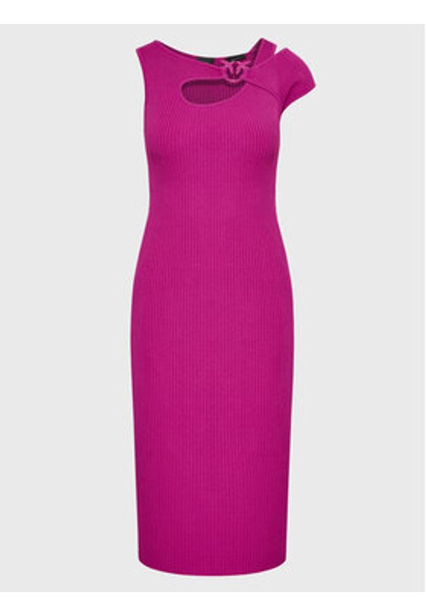Pinko Sukienka dzianinowa Ace 1G17TZ Y7VP Fioletowy Slim Fit. Kolor: fioletowy. Materiał: wiskoza, dzianina
