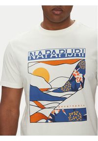 Napapijri T-Shirt S-Valdor NP0A4IE6 Écru Regular Fit. Materiał: bawełna #4