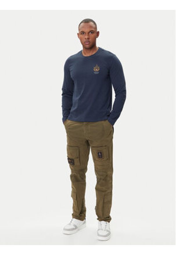 Aeronautica Militare Longsleeve 252TS2466UJ00703 Granatowy Regular Fit. Kolor: niebieski. Materiał: bawełna. Długość rękawa: długi rękaw