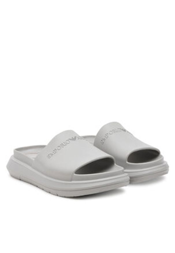 Emporio Armani Klapki X4P134 XD405 00096 Szary. Kolor: szary. Materiał: syntetyk