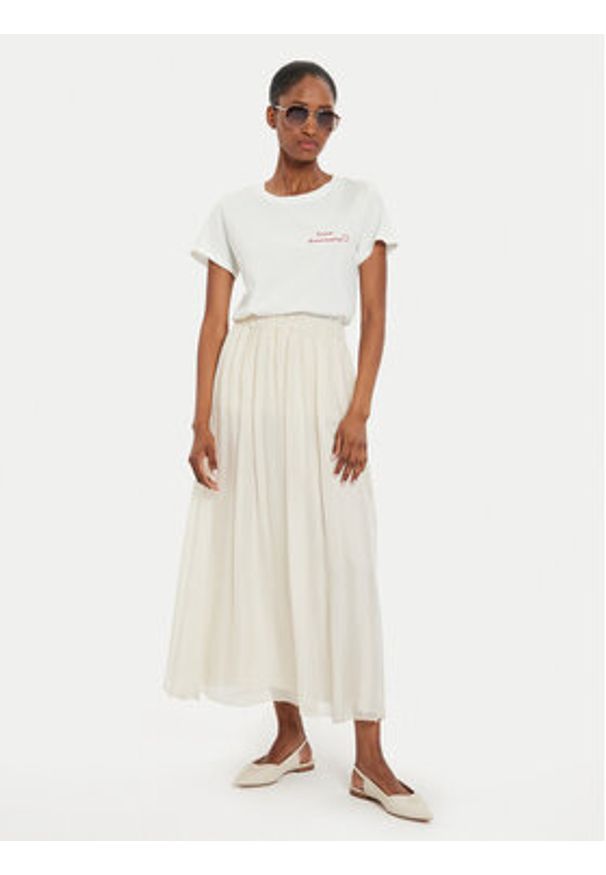 ViCOLO Spódnica midi Gonna TB2103 Écru Regular Fit. Materiał: syntetyk