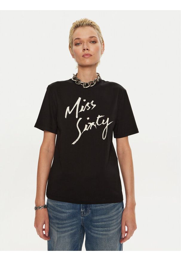 Miss Sixty T-Shirt 6L3SJ3780000 Czarny Regular Fit. Kolor: czarny. Materiał: bawełna