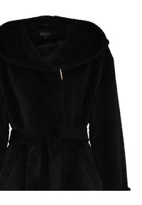 CATERINA - Czarny płaszcz z alpaką i wełną. Kolor: czarny. Materiał: wełna #3