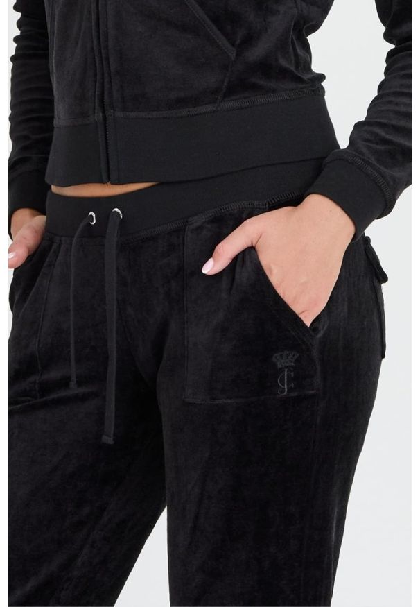 Juicy Couture - JUICY COUTURE Czarne damskie spodnie Caisa Ultra Low Rise, Rozmiar XS. Kolor: czarny