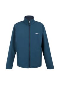 Regatta - Męski Softshell Cera V. Kolor: szary, niebieski, wielokolorowy. Materiał: softshell. Sport: turystyka piesza #1