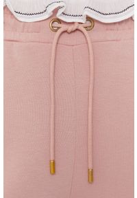 Scotch & Soda Spodnie damskie kolor różowy gładkie. Kolor: różowy. Materiał: dzianina. Wzór: gładki #3
