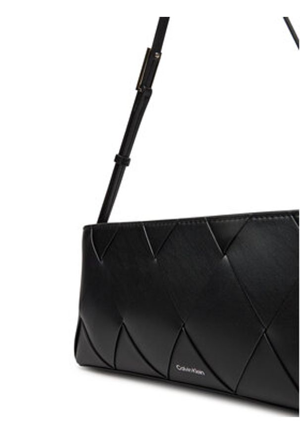 Calvin Klein Torebka Ck Woven Elongated Shoulder Bag K60K612992 Czarny. Kolor: czarny. Materiał: skórzane