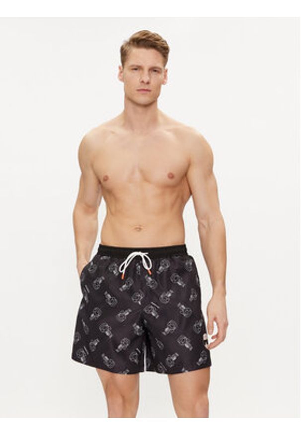 Karl Lagerfeld - KARL LAGERFELD Szorty plażowe 241M2217 Kolorowy Regular Fit. Okazja: na plażę. Materiał: syntetyk. Wzór: kolorowy
