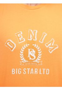 Big-Star - Koszulka męska z nadrukiem pomaraŅczowa Bester 703. Okazja: na co dzień. Kolor: pomarańczowy. Materiał: bawełna, jeans. Wzór: nadruk. Styl: klasyczny, casual, wakacyjny #7