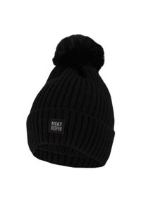 HEAT KEEPER - Czapka termiczna + pompon, damska Onesize - 4 sztuki. Kolor: czarny. Materiał: poliester, elastan. Sezon: zima. Styl: sportowy #1